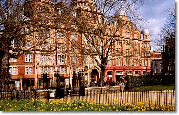 The elegant Georgian front of The Hilton Hyde Park